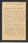 Nachlass Franz Steindachner, Brief von Wilhelm Mörth an Franz Steindachner (11.03.1892), Inv.Nr. 352.04, Seite 1